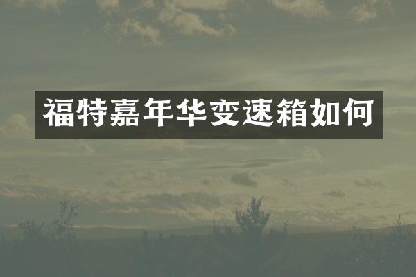 福特嘉年华变速箱如何