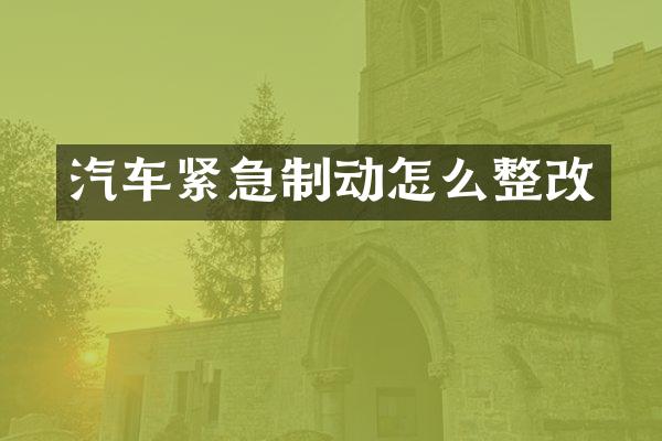 汽车紧急制动怎么整改