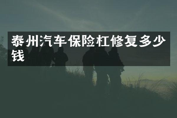 泰州汽车保险杠修复多少钱