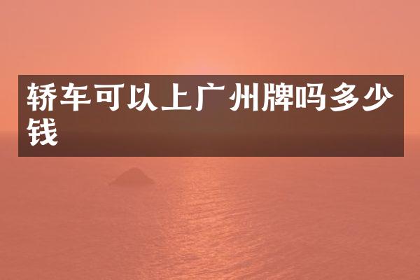 轿车可以上广州牌吗多少钱