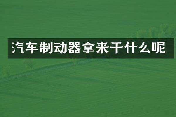 汽车制动器拿来干什么呢