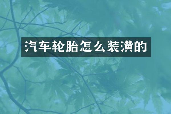 汽车轮胎怎么装潢的