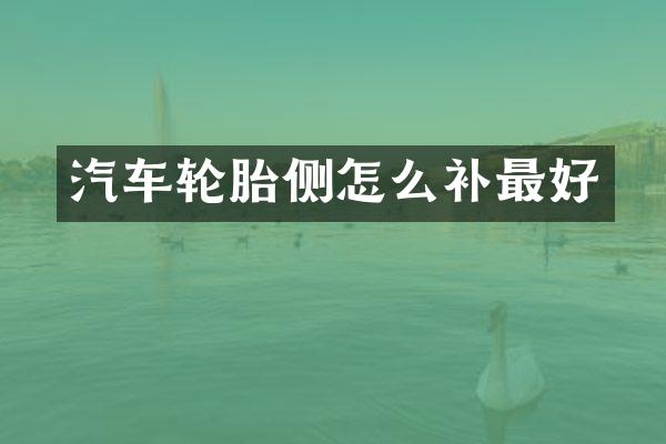 汽车轮胎侧怎么补最好