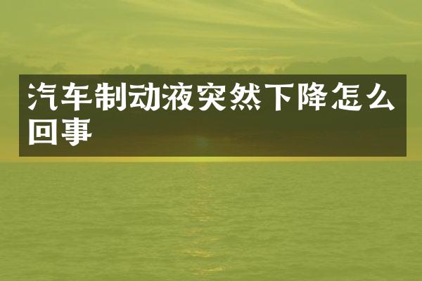 汽车制动液突然下降怎么回事