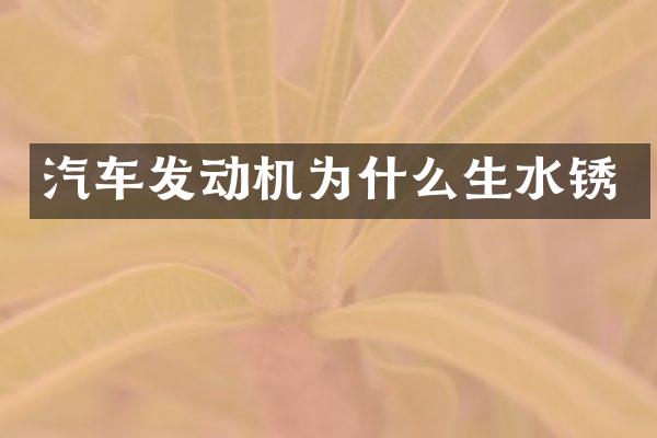 汽车发动机为什么生水锈