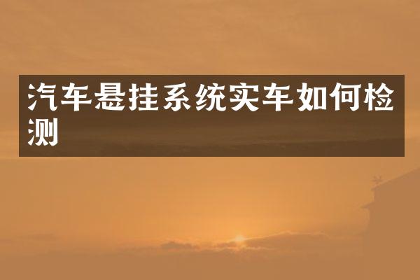汽车悬挂系统实车如何检测