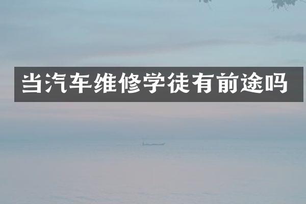 当汽车维修学徒有前途吗