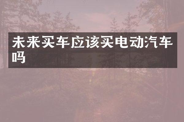 未来买车应该买电动汽车吗