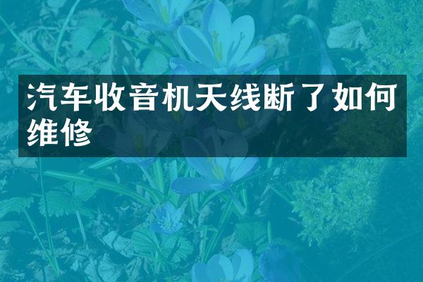 汽车收音机天线断了如修