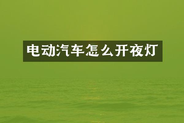 电动汽车怎么开夜灯
