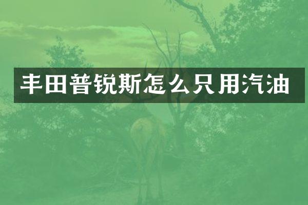 丰田普锐斯怎么只用汽油