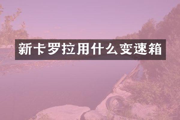 新卡罗拉用什么变速箱