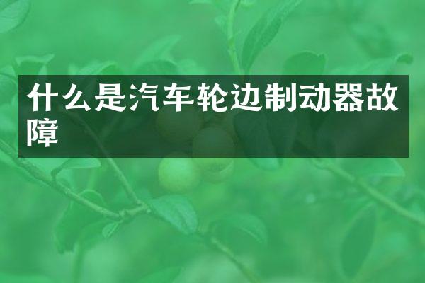 什么是汽车轮边制动器故障