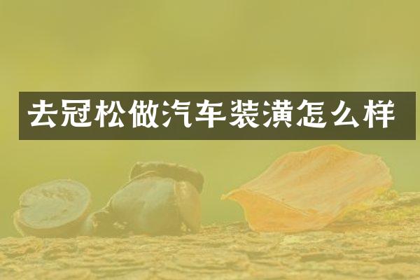 去冠松做汽车装潢怎么样