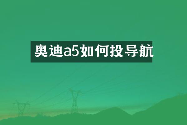 奥迪a5如何投导航
