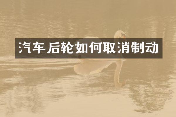 汽车后轮如何取消制动