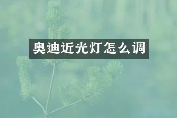 奥迪近光灯怎么调