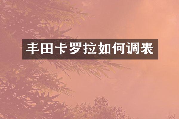 丰田卡罗拉如何调表