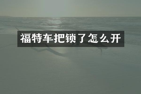 福特车把锁了怎么开