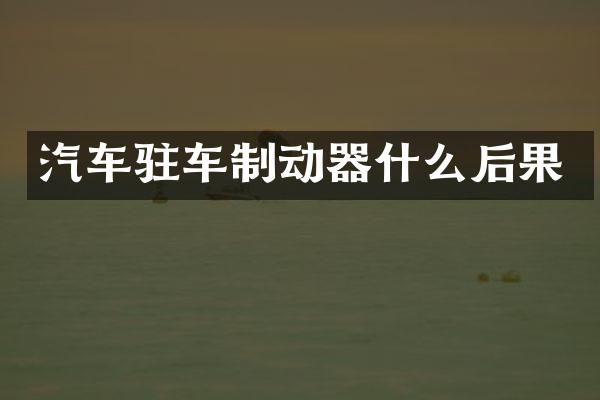 汽车驻车制动器什么后果