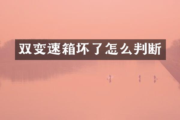 双变速箱坏了怎么判断