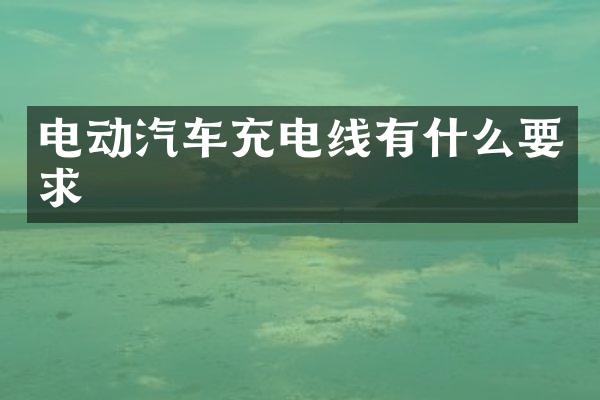 电动汽车充电线有什么要求