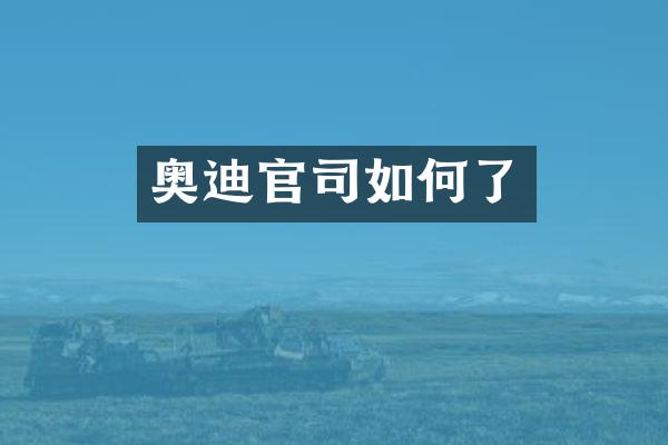 奥迪官司如何了