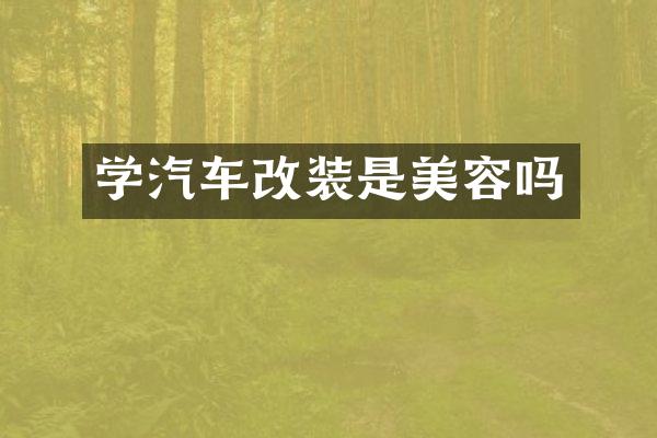 学汽车改装是美容吗