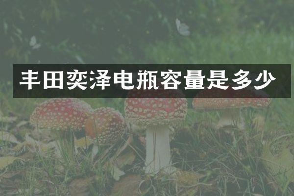 丰田奕泽电瓶容量是多少