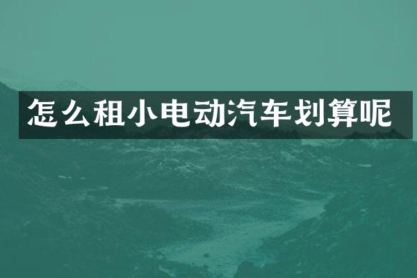 怎么租小电动汽车划算呢