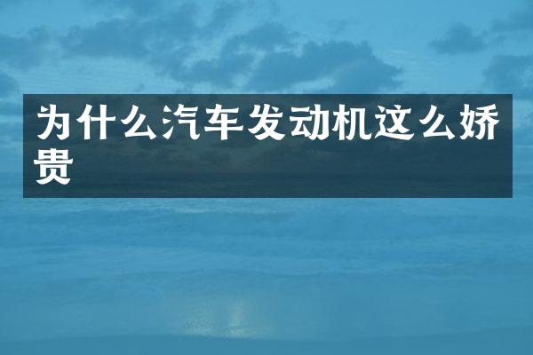 为什么汽车发动机这么娇贵