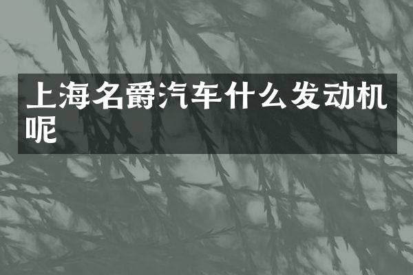 上海名爵汽车什么发动机呢