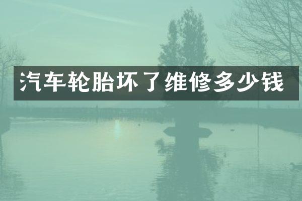 汽车轮胎坏了维修多少钱