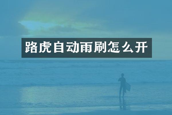 路虎自动雨刷怎么开