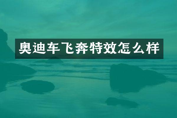 奥迪车飞奔特效怎么样