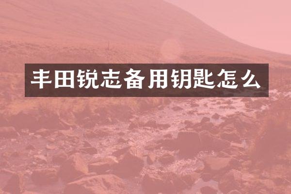 丰田锐志备用钥匙怎么