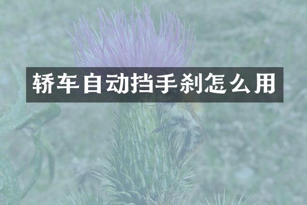 轿车自动挡手刹怎么用