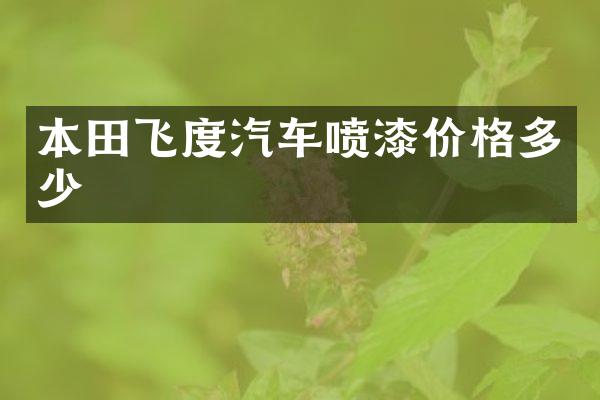 本田飞度汽车喷漆价格多少