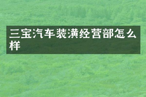 三宝汽车装潢经营部怎么样
