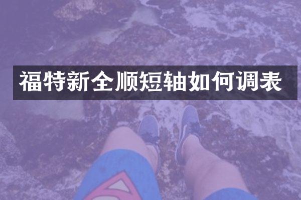 福特新全顺短轴如何调表
