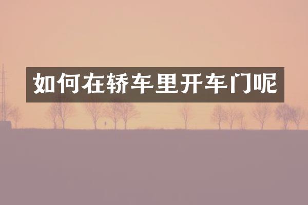 如何在轿车里开车门呢
