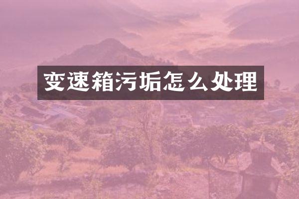 变速箱污垢怎么处理