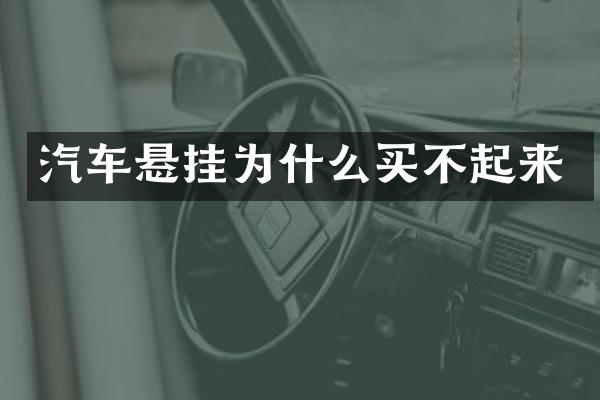 汽车悬挂为什么买不起来