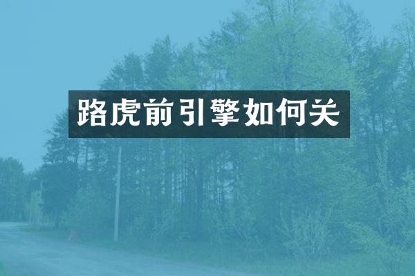 路虎前引擎如何关