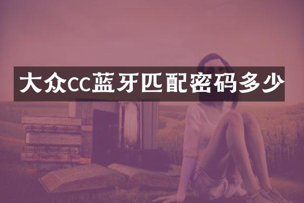 大众cc蓝牙匹配密码多少