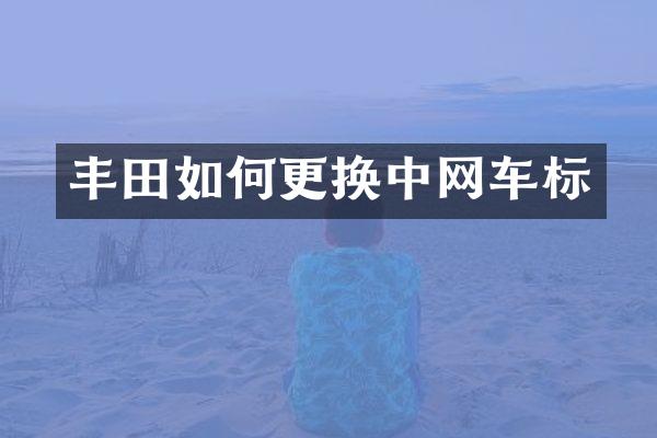 丰田如何更换中网车标