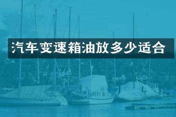 汽车变速箱油放多少适合