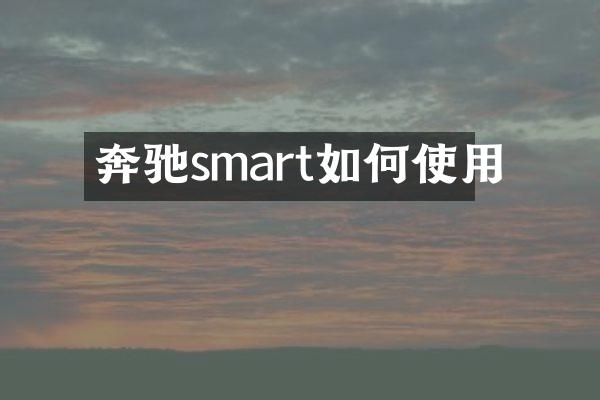 奔驰smart如何使用