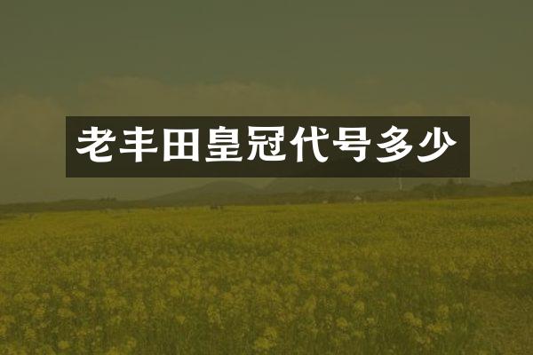 老丰田皇冠代号多少