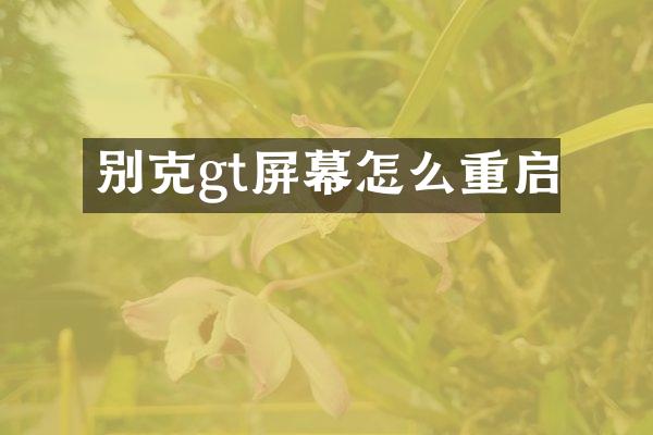 别克gt屏幕怎么重启